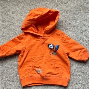 Carter's Bright Orange Hoodie with Football Patch